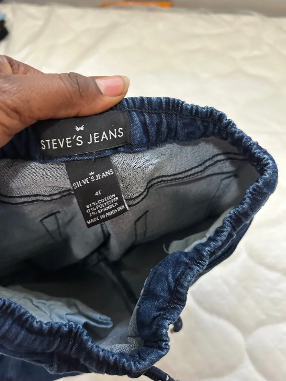 Toddler Navy Pull-On Jogger Jeans with Elastic Waist
